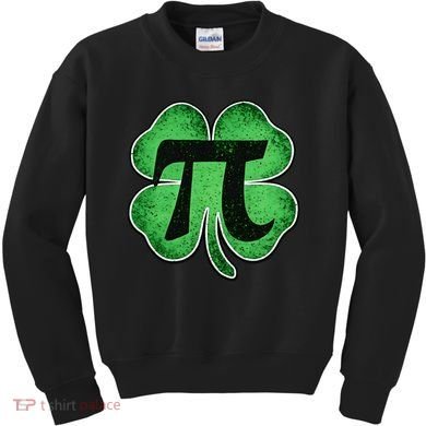 Pi Day Lucky Irish Clover 3.14 St Patrick's Day Kids Sweatshirt