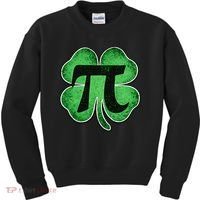 Pi Day Lucky Irish Clover 3.14 St Patrick's Day Kids Sweatshirt thumb 0