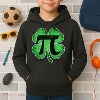 Pi Day Lucky Irish Clover 3.14 St Patrick's Day Kids Hoodie thumb 2