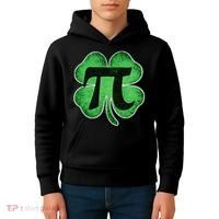 Pi Day Lucky Irish Clover 3.14 St Patrick's Day Kids Hoodie thumb 4