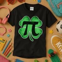 Pi Day Lucky Irish Clover 3.14 St Patrick's Day Kids T-Shirt thumb 3