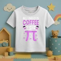Pi Day Live All I need is Coffee and PI Math 14 March Nerd Toddler T-Shirt thumb 3