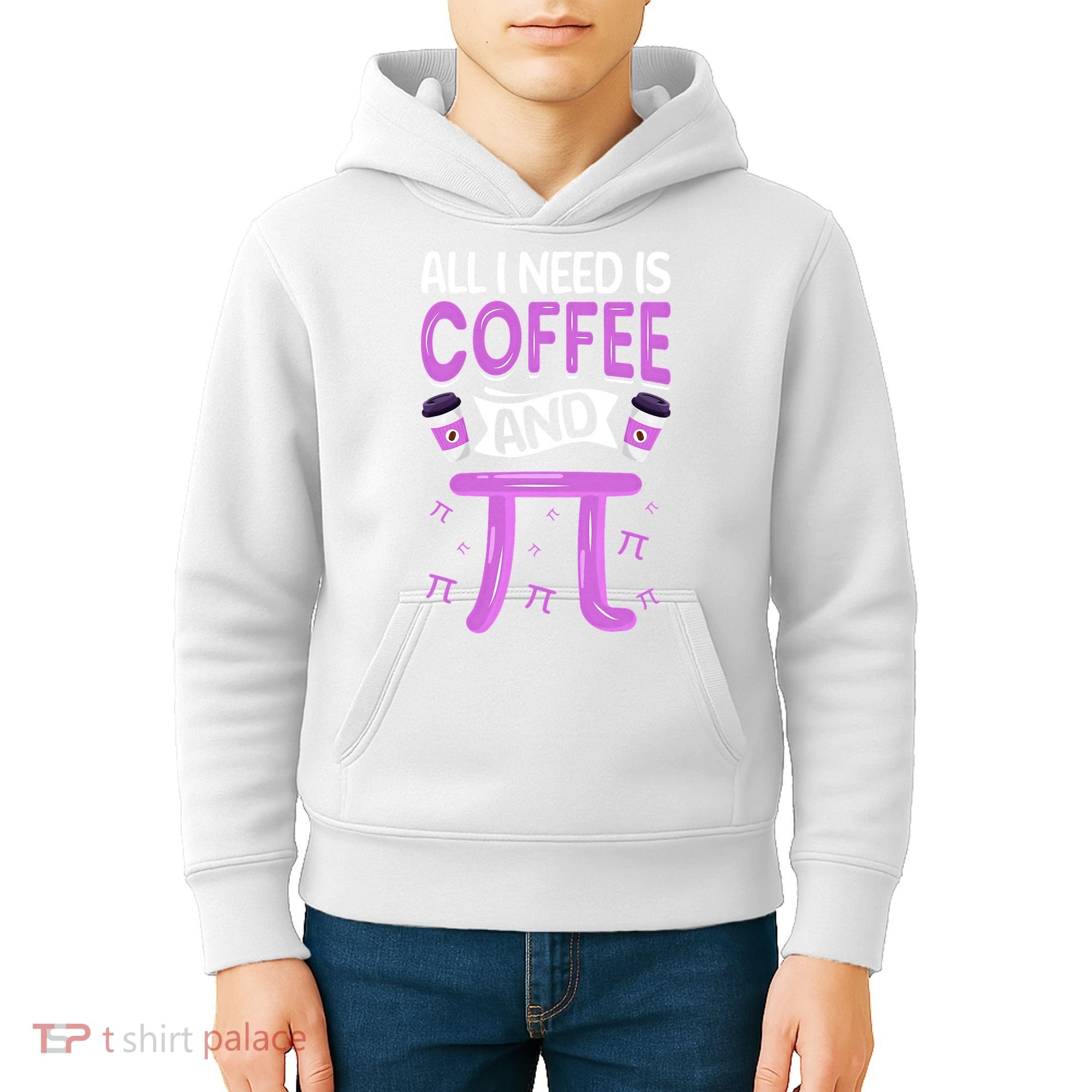 Pi Day Live All I need is Coffee and PI Math 14 March Nerd Kids Hoodie