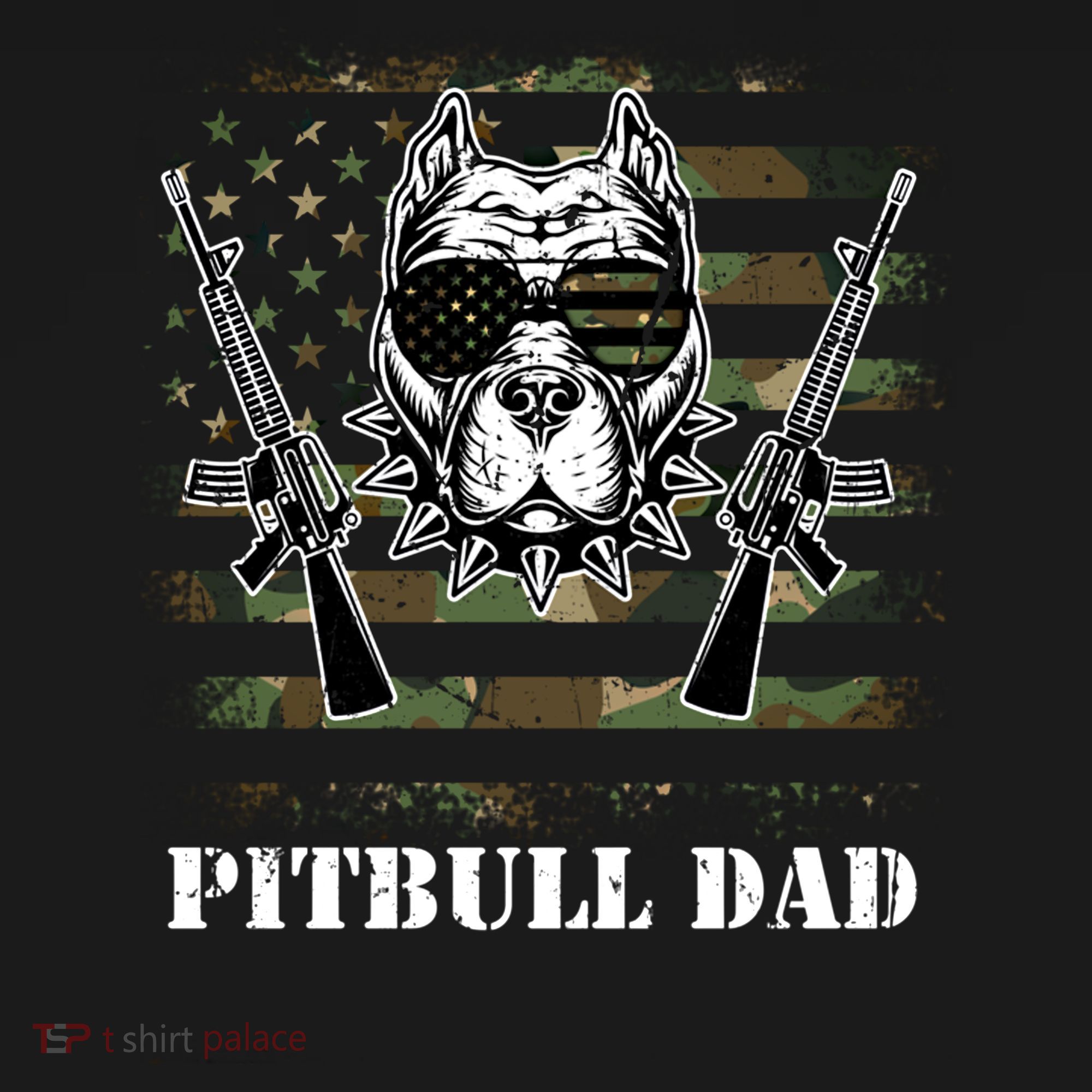 Pitbull Dad Like A Regular Dad But Cooler Guns American Flag Cute Gift Bucket Hat