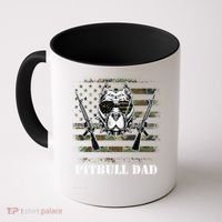 Pitbull Dad Like A Regular Dad But Cooler Guns American Flag Cute Gift Coffee Mug thumb 0