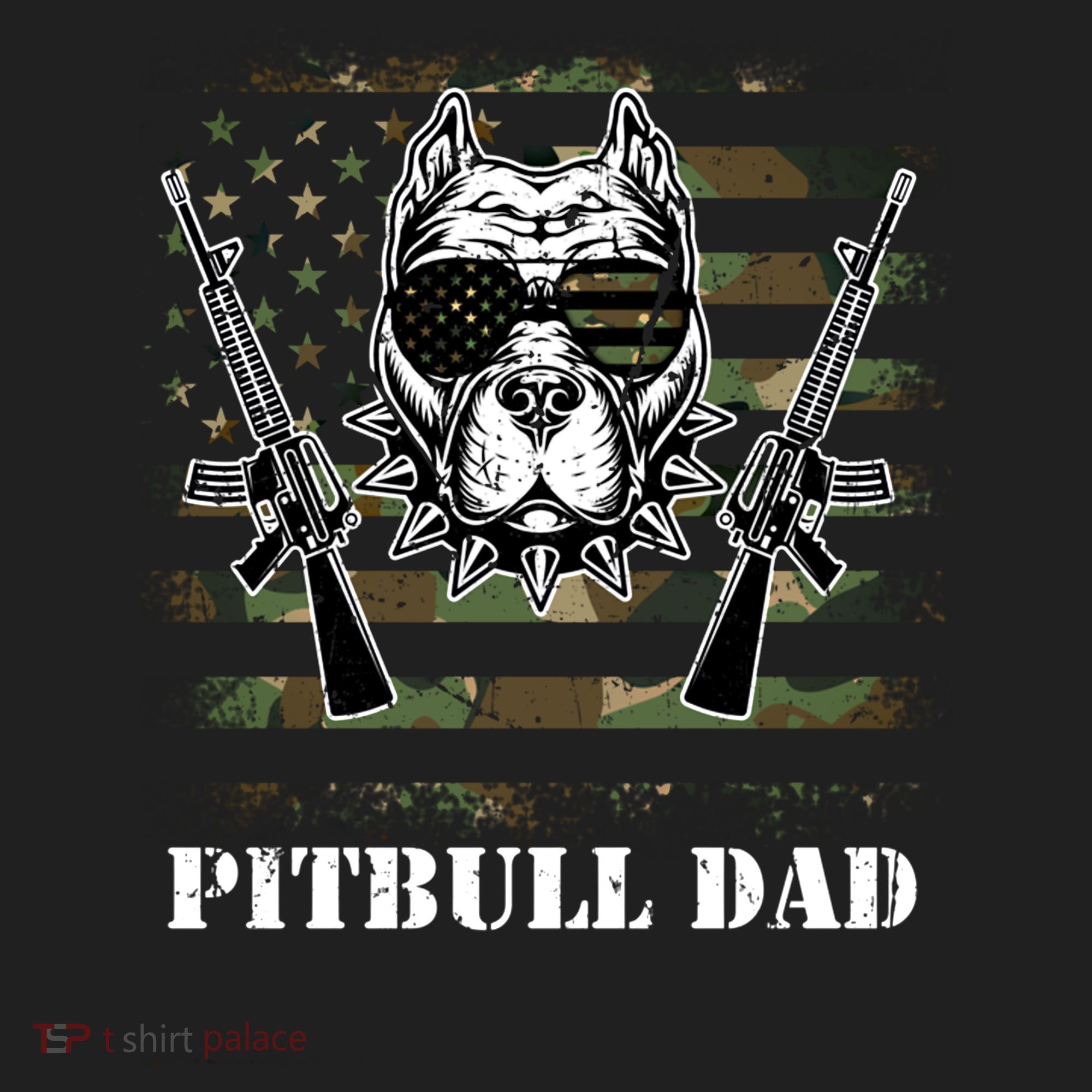 Pitbull Dad Like A Regular Dad But Cooler Guns American Flag Cute Gift Beanie
