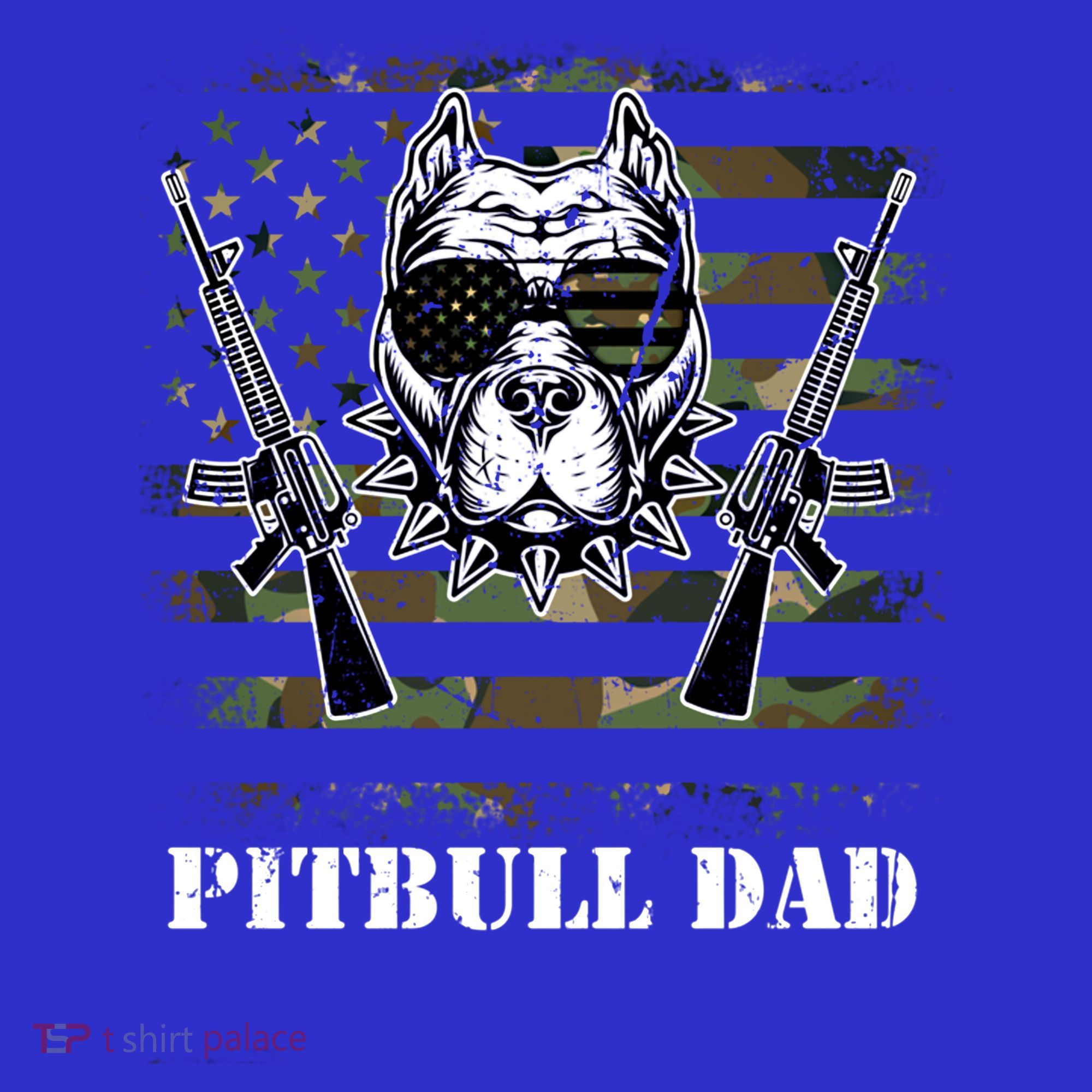 Pitbull Dad Like A Regular Dad But Cooler Guns American Flag Cute Gift Women's Tank Top