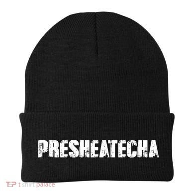 Presheatecha Distressed Logo Funny Word Beanie