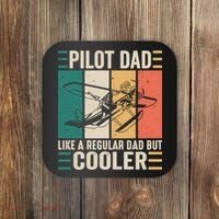 Pilot Dad Like A Regular Dad But Cooler Pilot Dad Plane Captain Dad Coaster thumb 0