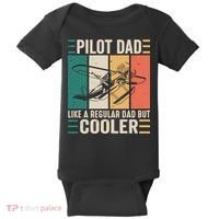 Pilot Dad Like A Regular Dad But Cooler Pilot Dad Plane Captain Dad Baby Bodysuit thumb 0