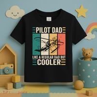 Pilot Dad Like A Regular Dad But Cooler Pilot Dad Plane Captain Dad Toddler T-Shirt thumb 3