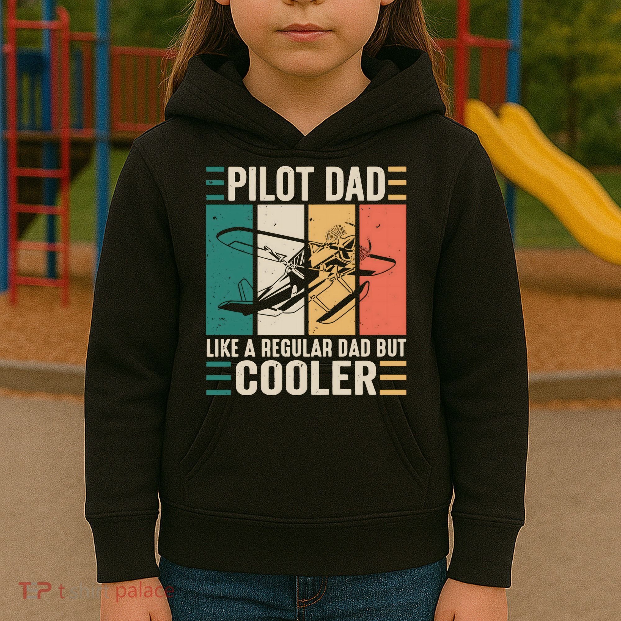 Pilot Dad Like A Regular Dad But Cooler Pilot Dad Plane Captain Dad Kids Hoodie