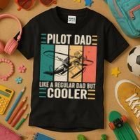 Pilot Dad Like A Regular Dad But Cooler Pilot Dad Plane Captain Dad Kids T-Shirt thumb 3