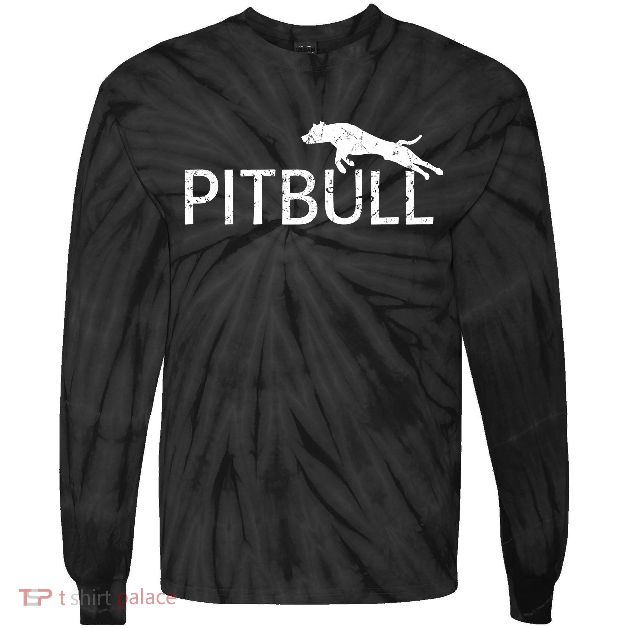 Pitbull Dog Logo Tie-Dye Long Sleeve Shirt