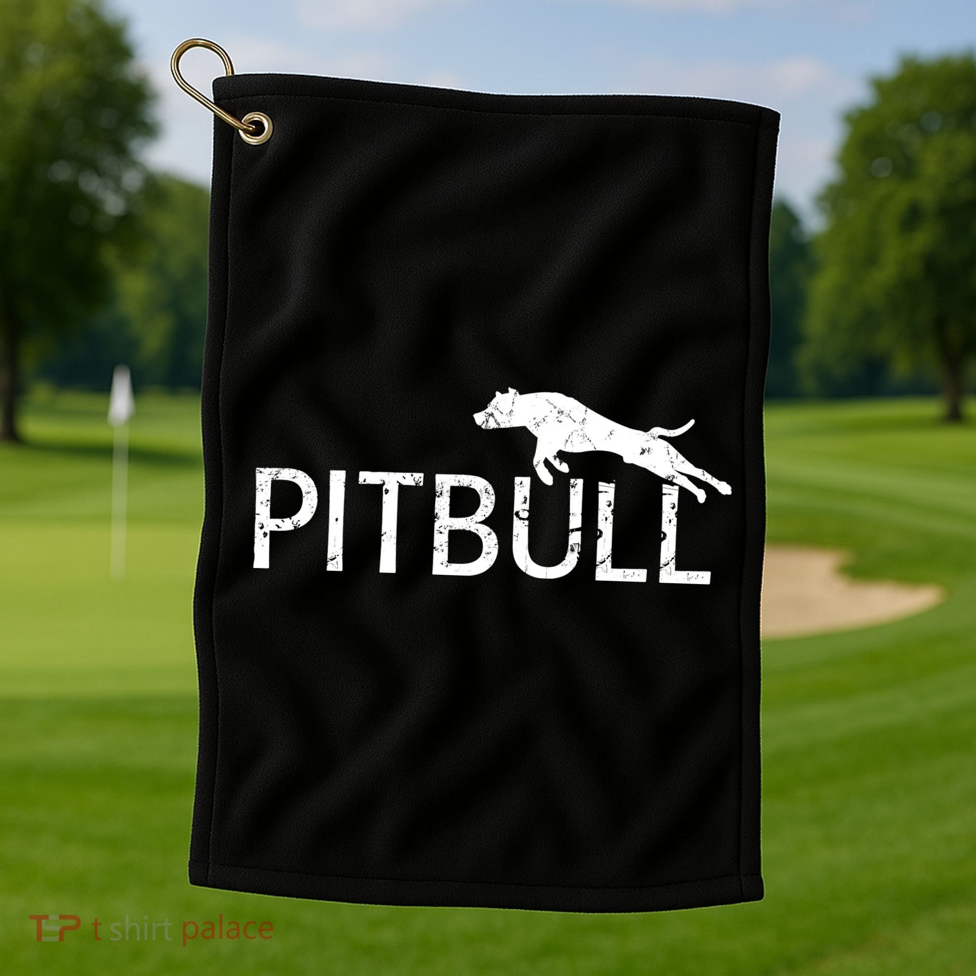 Pitbull Dog Logo Golf Towel