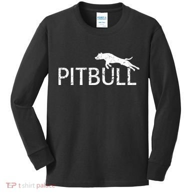 Pitbull Dog Logo Kids Long Sleeve Shirt