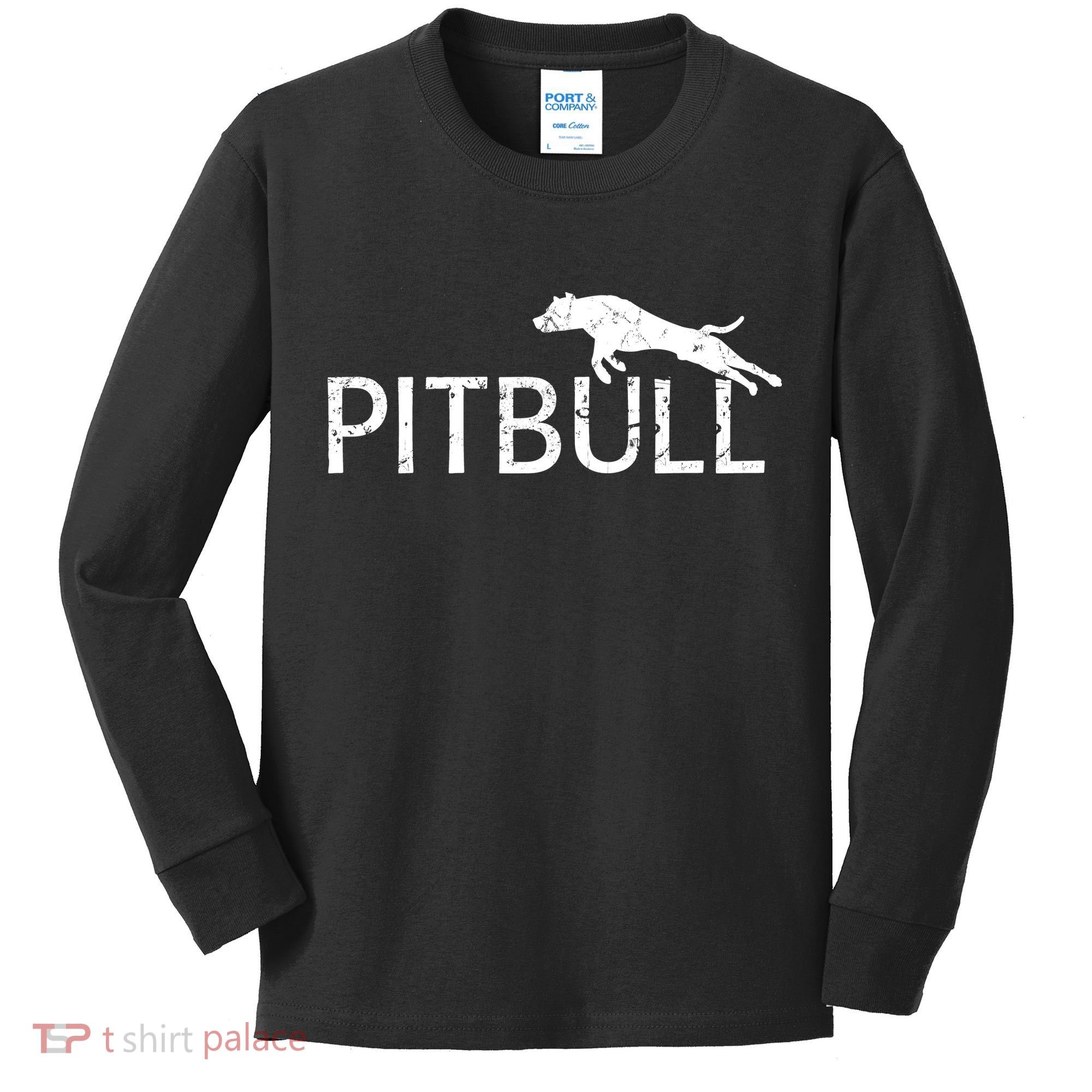 Pitbull Dog Logo Kids Long Sleeve Shirt