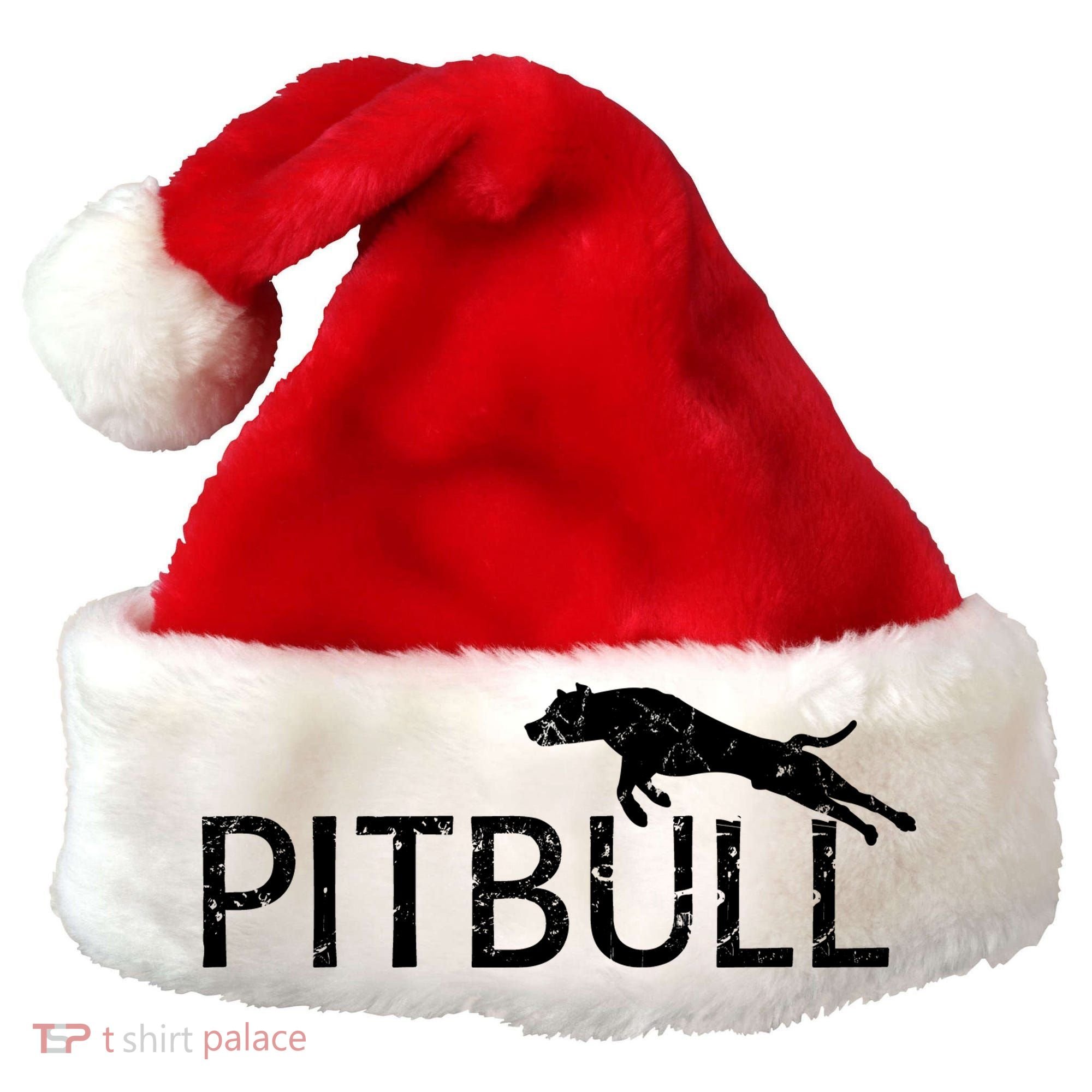 Pitbull Dog Logo Santa Hat