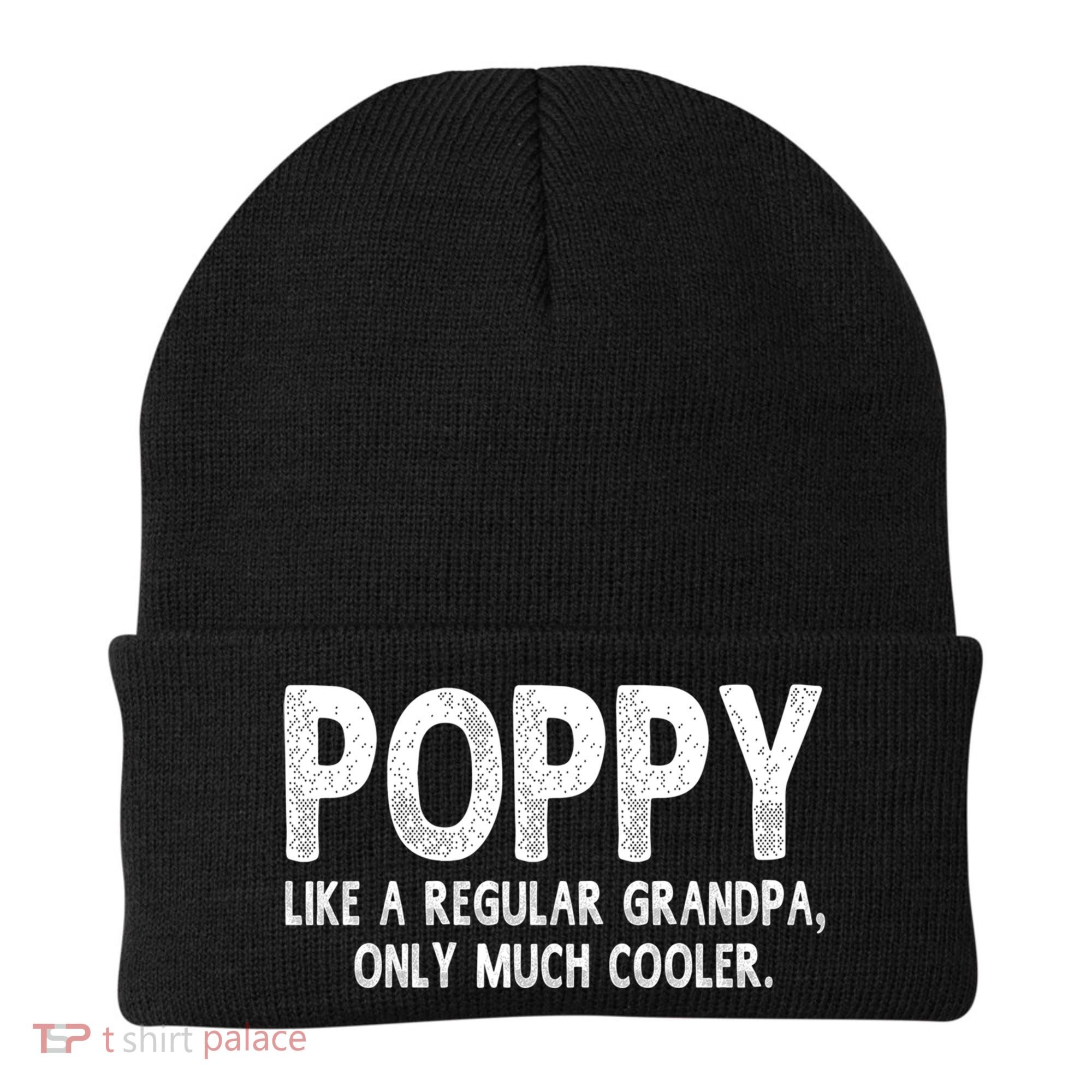 Poppy Definition Like Regular Grandpa Only Cooler Funny Gift Beanie