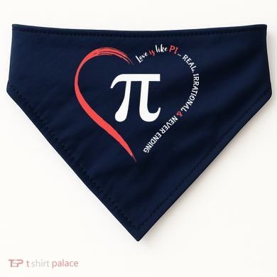 Pi Day Love Is Like Pi Valentines Math Teacher USA-Made Doggie Bandana