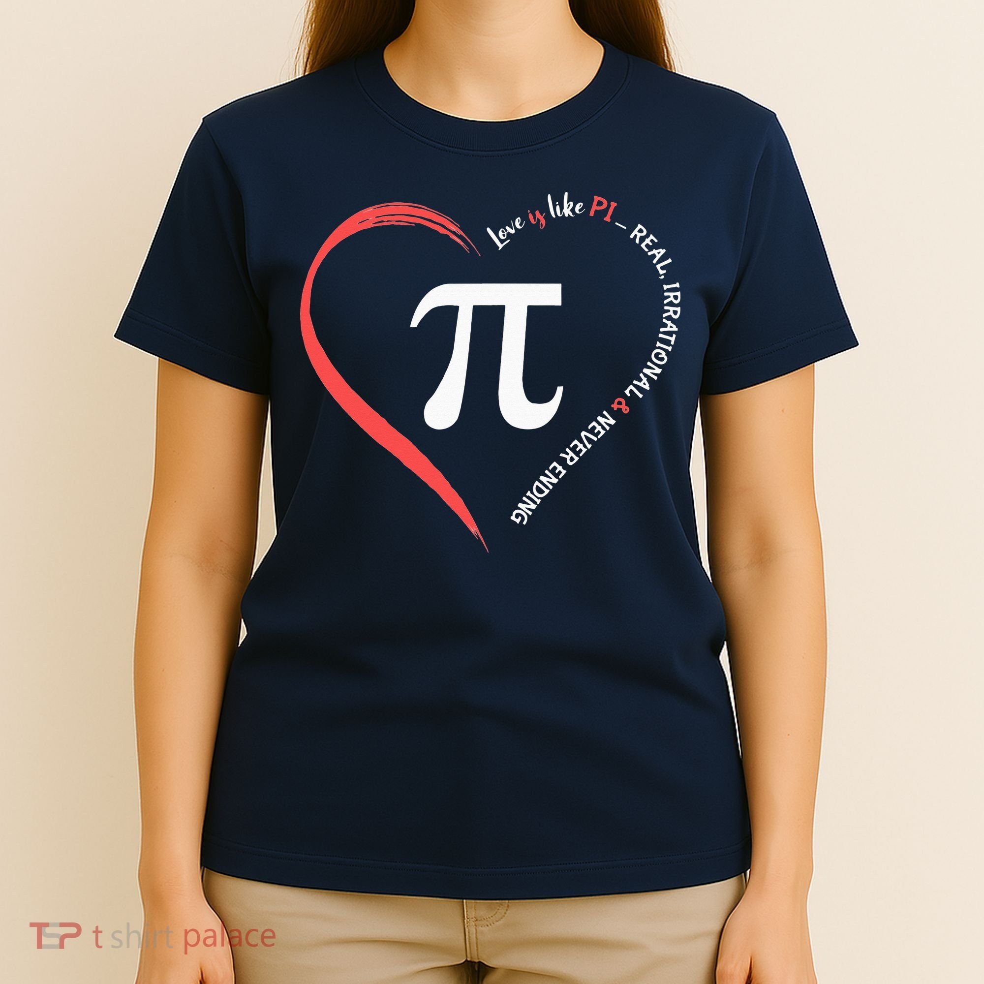 Pi Day Love Is Like Pi Valentines Math Teacher T-Shirt