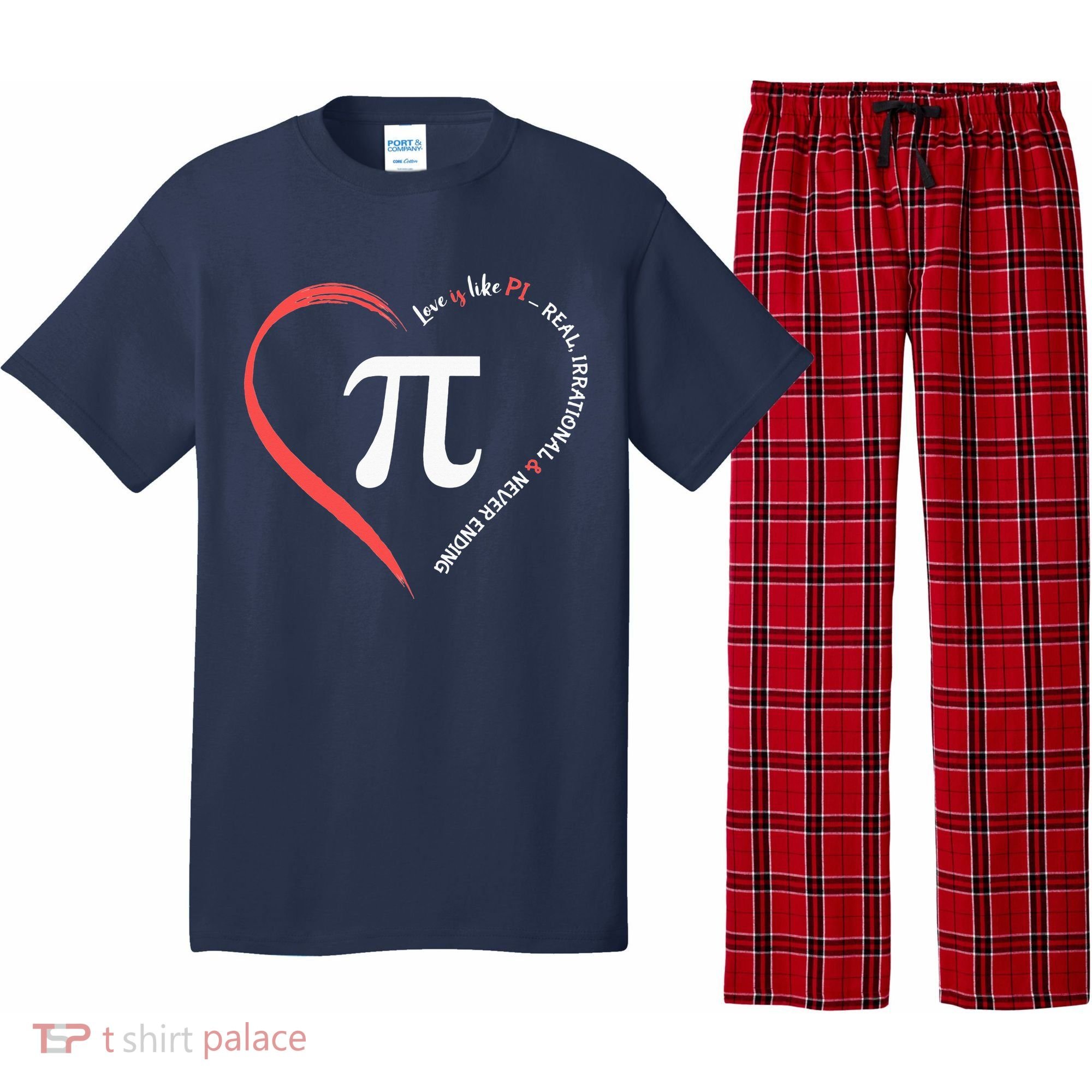Pi Day Love Is Like Pi Valentines Math Teacher Pajama Set