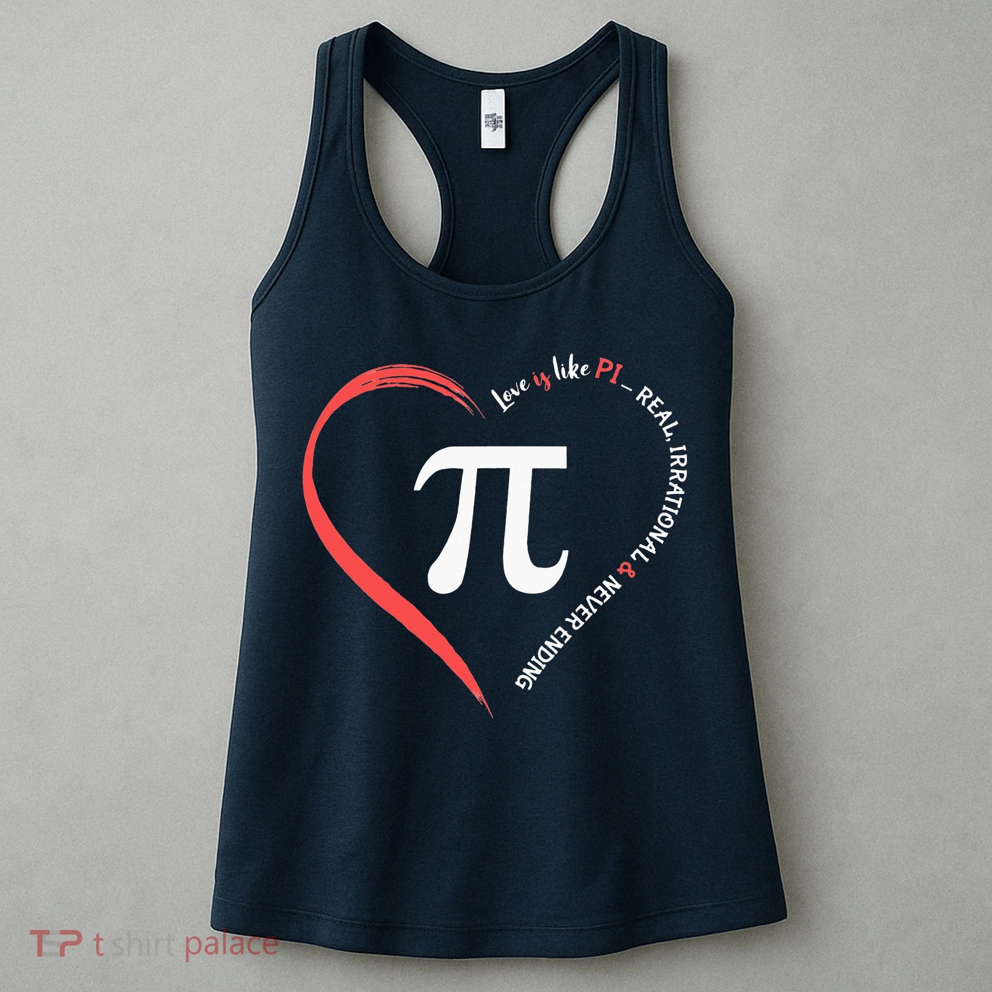 Pi Day Love Is Like Pi Valentines Math Teacher Women's Tank Top