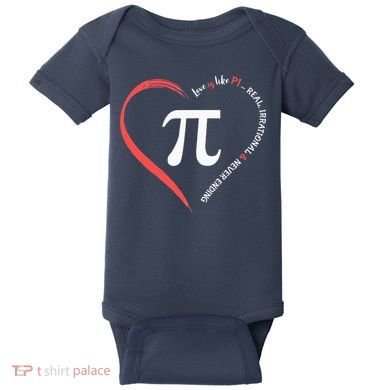 Pi Day Love Is Like Pi Valentines Math Teacher Baby Bodysuit