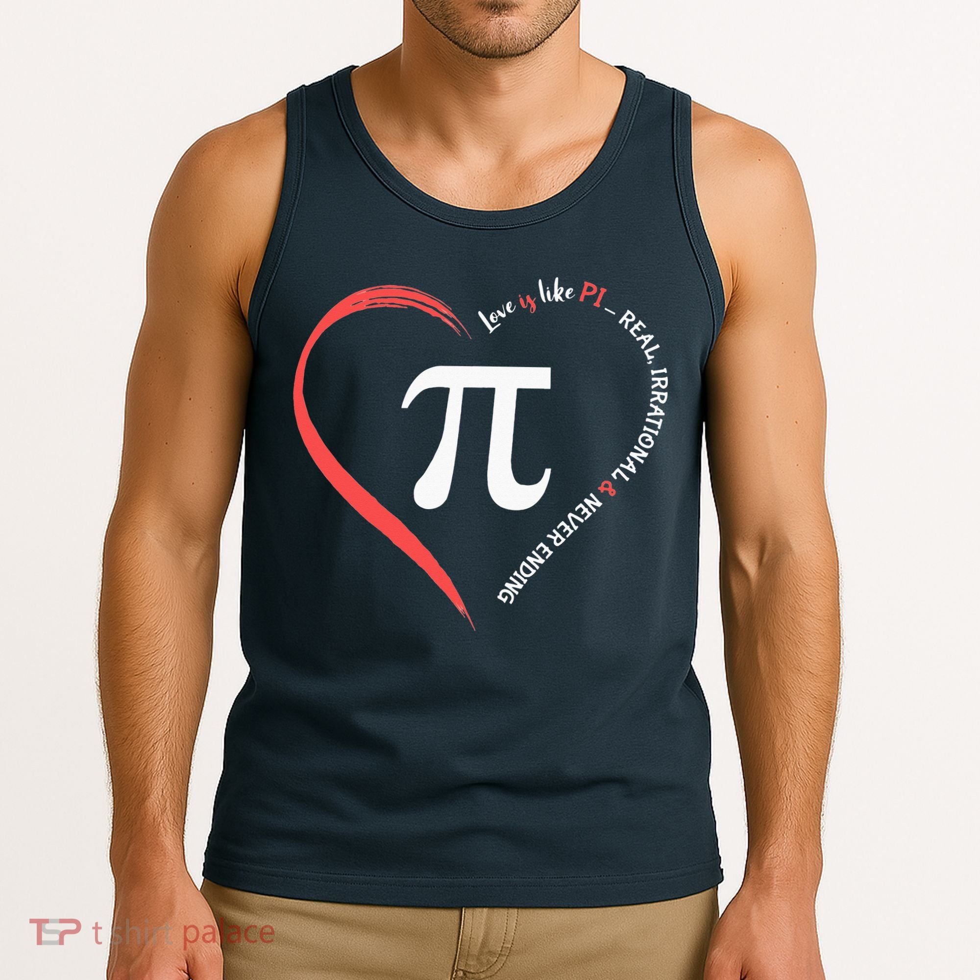 Pi Day Love Is Like Pi Valentines Math Teacher Tank Top