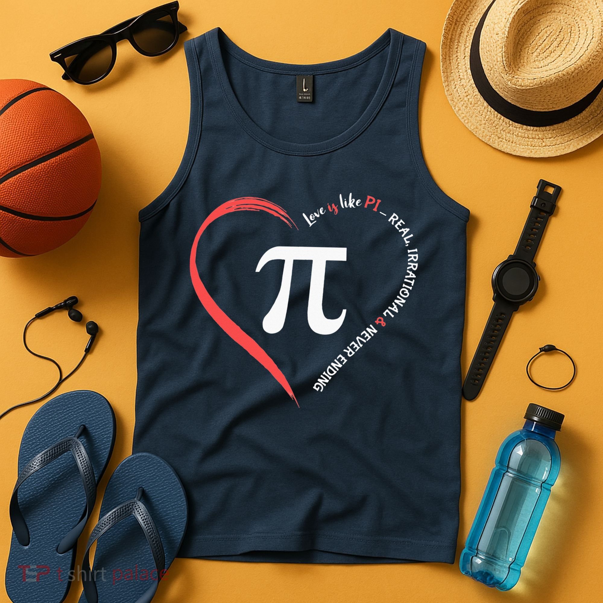 Pi Day Love Is Like Pi Valentines Math Teacher Tank Top