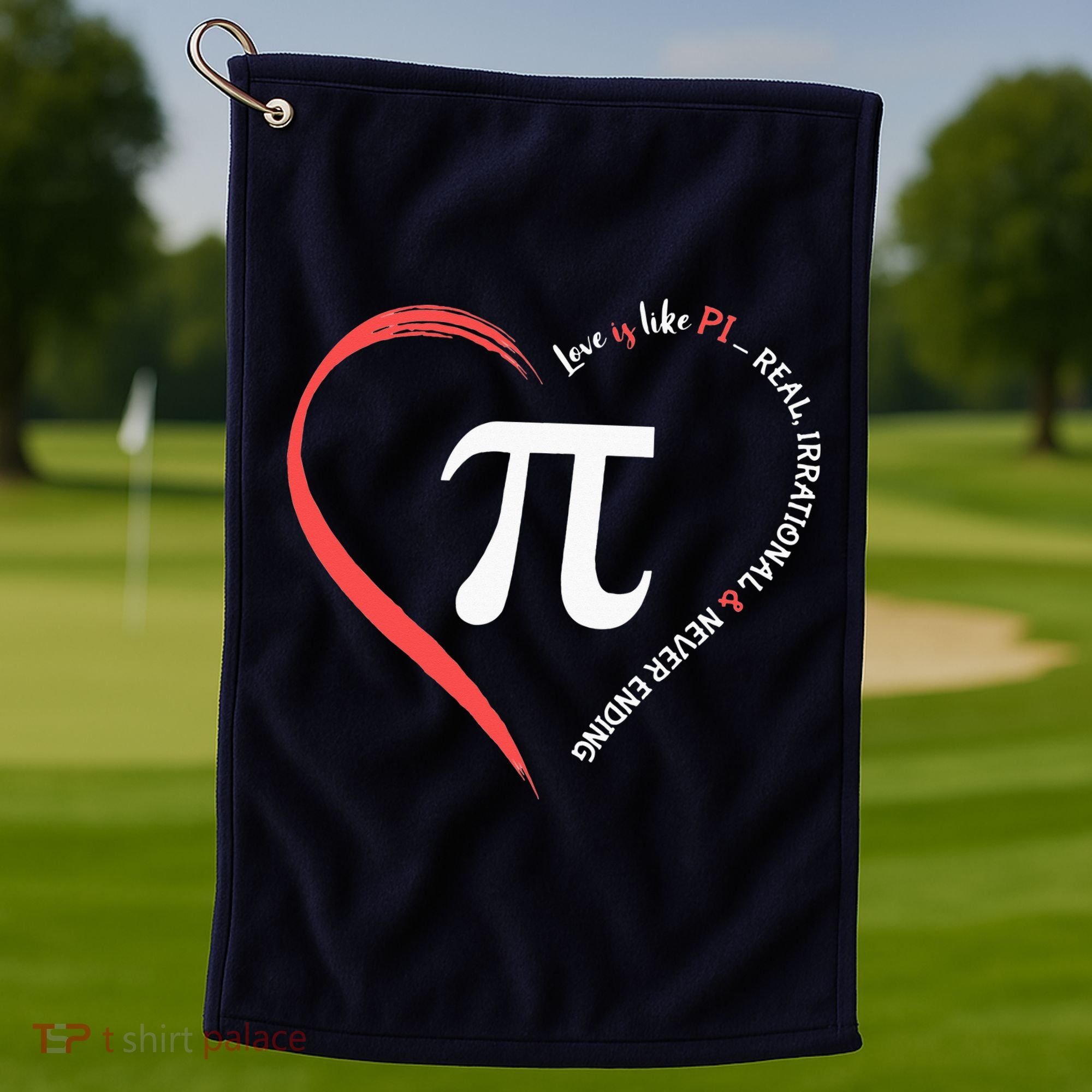 Pi Day Love Is Like Pi Valentines Math Teacher Golf Towel