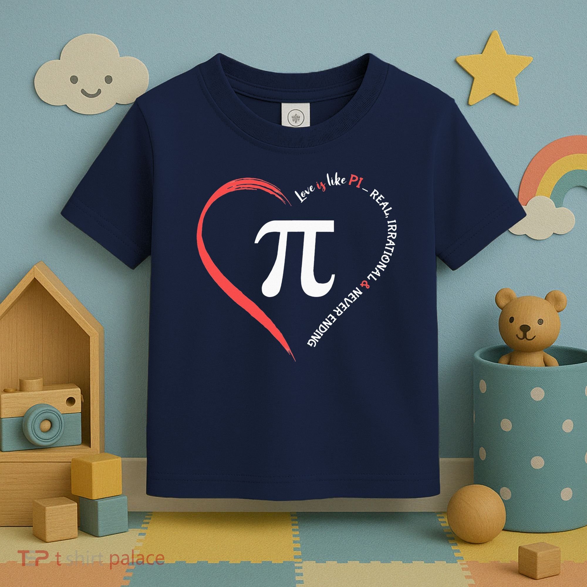 Pi Day Love Is Like Pi Valentines Math Teacher Toddler T-Shirt