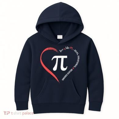Pi Day Love Is Like Pi Valentines Math Teacher Kids Hoodie