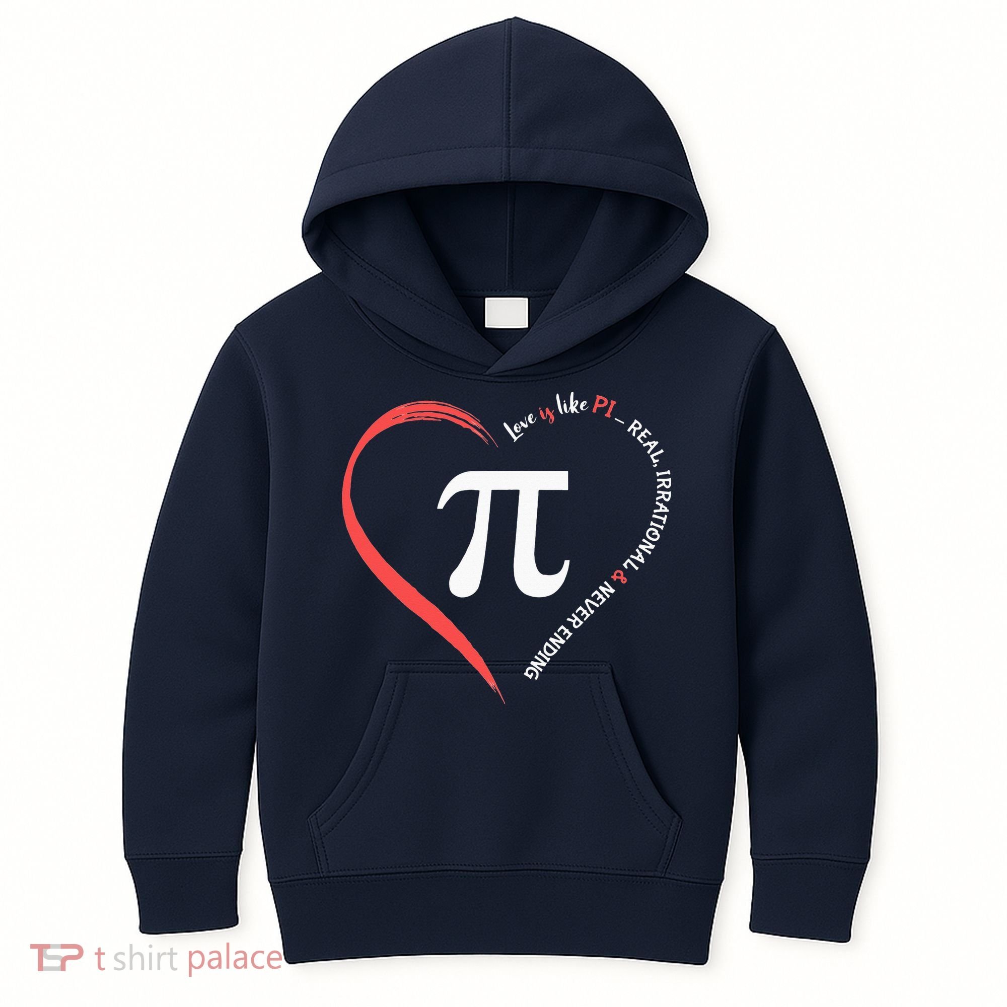 Pi Day Love Is Like Pi Valentines Math Teacher Kids Hoodie