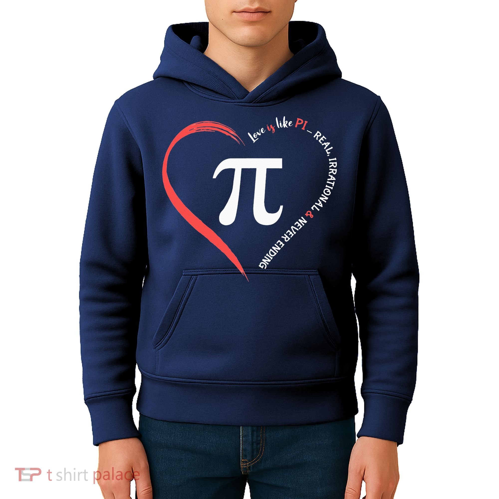 Pi Day Love Is Like Pi Valentines Math Teacher Kids Hoodie