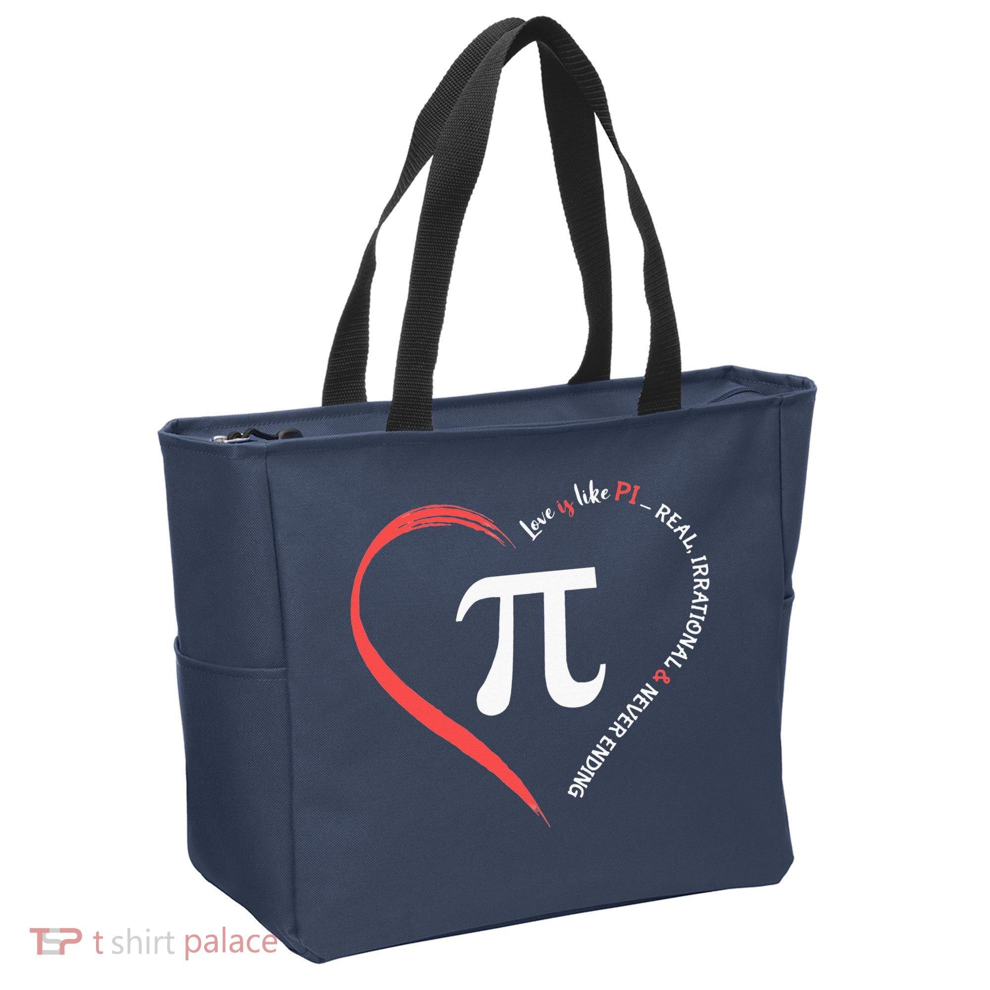 Pi Day Love Is Like Pi Valentines Math Teacher Tote Bag