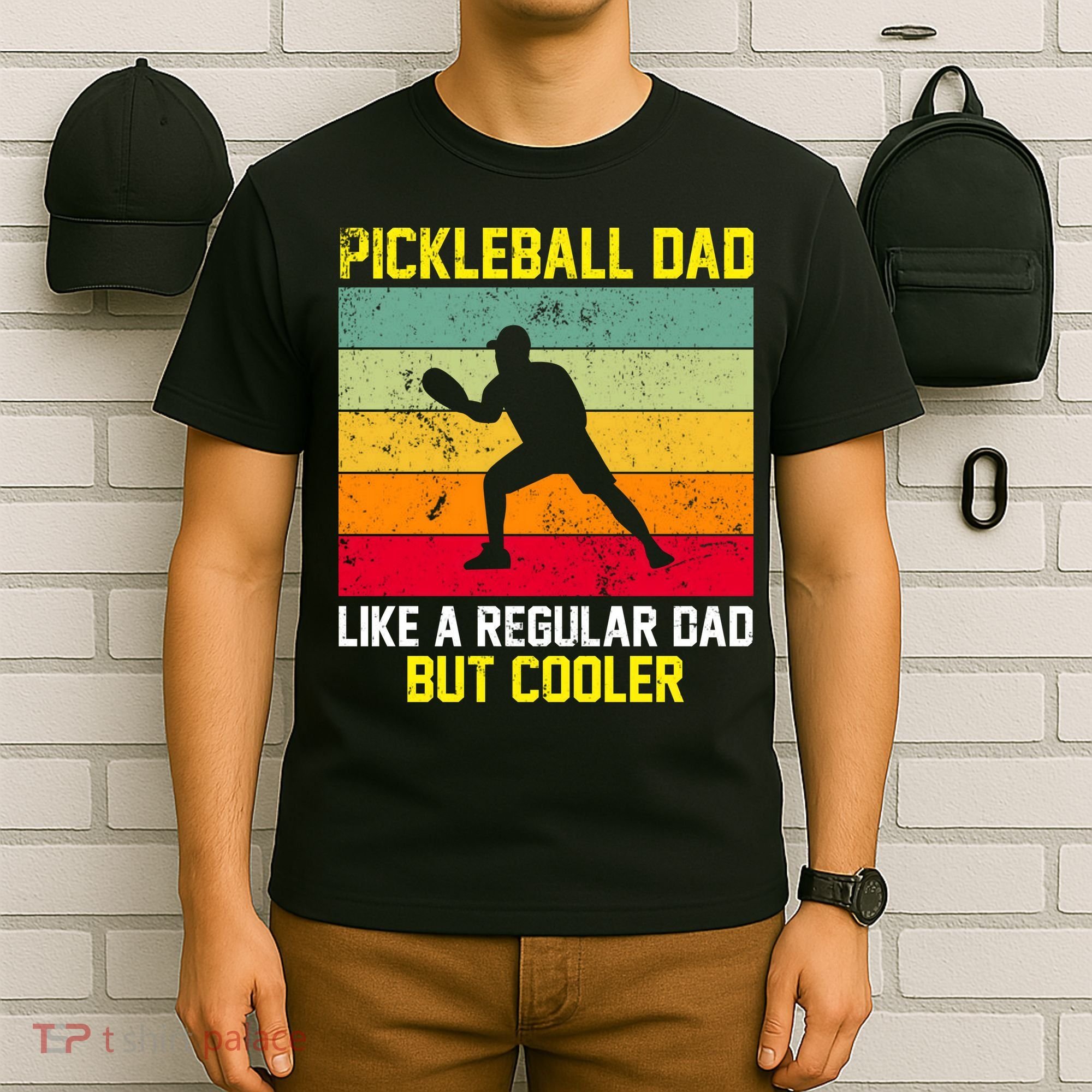Pickleball Dad Like A Regular Dad But Cooler Vintage Retro T-Shirt