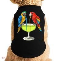 Parrots Drinking Margarita Hawaiian Vacation Beach Party Doggie Tank thumb 0