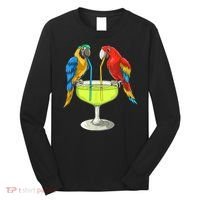 Parrots Drinking Margarita Hawaiian Vacation Beach Party Long Sleeve Shirt thumb 0