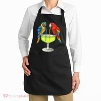 Parrots Drinking Margarita Hawaiian Vacation Beach Party Apron thumb 2