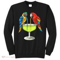 Parrots Drinking Margarita Hawaiian Vacation Beach Party Sweatshirt thumb 0