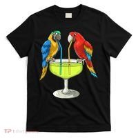 Parrots Drinking Margarita Hawaiian Vacation Beach Party T-Shirt thumb 0