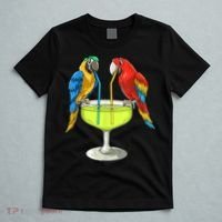 Parrots Drinking Margarita Hawaiian Vacation Beach Party T-Shirt thumb 5