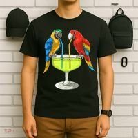 Parrots Drinking Margarita Hawaiian Vacation Beach Party T-Shirt thumb 6