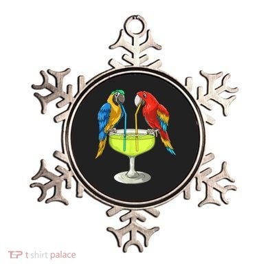 Parrots Drinking Margarita Hawaiian Vacation Beach Party Ornament
