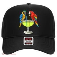 Parrots Drinking Margarita Hawaiian Vacation Beach Party Hat thumb 0