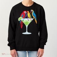 Parrots Drinking Margarita Tropical Vacation Hawaiian Birds Women's Sweatshirt thumb 0