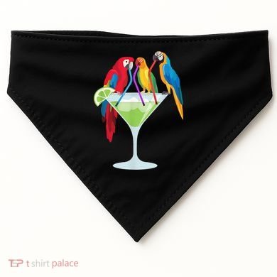 Parrots Drinking Margarita Tropical Vacation Hawaiian Birds USA-Made Doggie Bandana