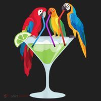 Parrots Drinking Margarita Tropical Vacation Hawaiian Birds Tumbler thumb 3