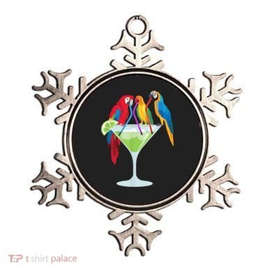 Parrots Drinking Margarita Tropical Vacation Hawaiian Birds Ornament